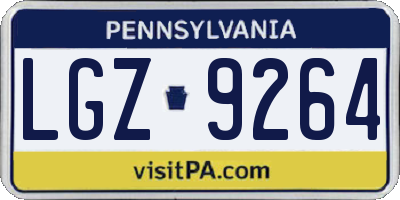 PA license plate LGZ9264