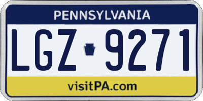PA license plate LGZ9271