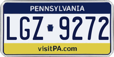 PA license plate LGZ9272