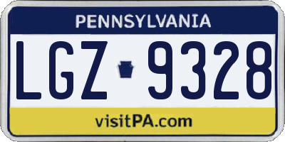 PA license plate LGZ9328