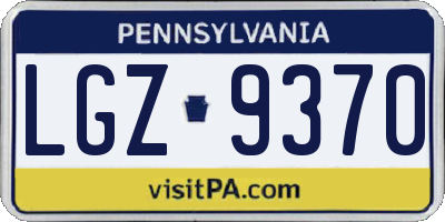 PA license plate LGZ9370