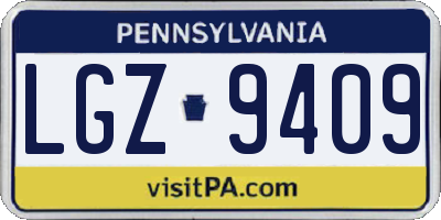 PA license plate LGZ9409