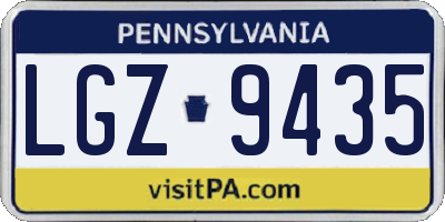PA license plate LGZ9435