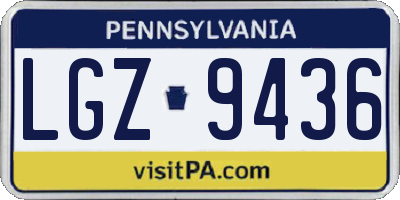 PA license plate LGZ9436