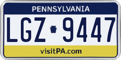 PA license plate LGZ9447
