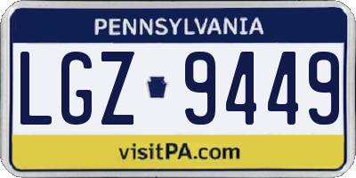 PA license plate LGZ9449