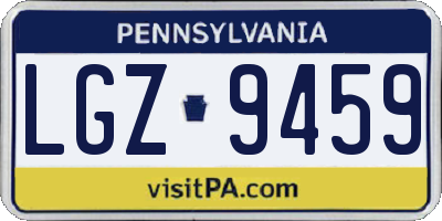 PA license plate LGZ9459