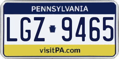 PA license plate LGZ9465