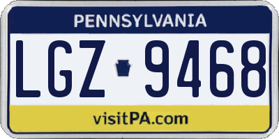 PA license plate LGZ9468