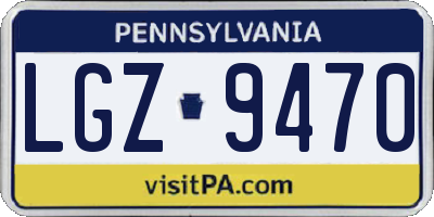 PA license plate LGZ9470