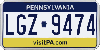 PA license plate LGZ9474