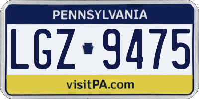 PA license plate LGZ9475