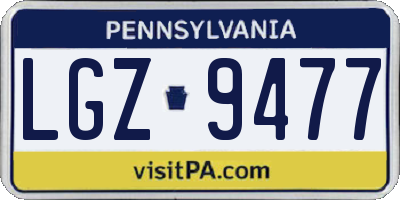 PA license plate LGZ9477