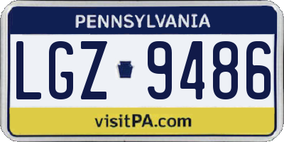 PA license plate LGZ9486