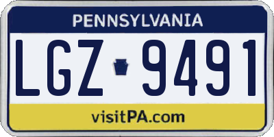 PA license plate LGZ9491