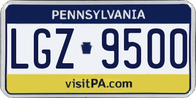 PA license plate LGZ9500
