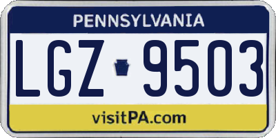 PA license plate LGZ9503