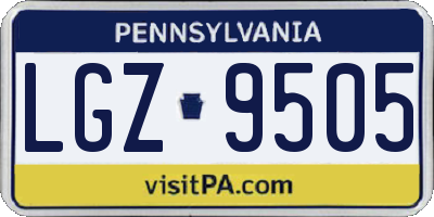 PA license plate LGZ9505