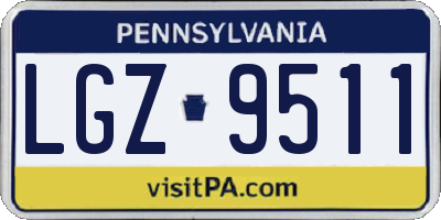 PA license plate LGZ9511