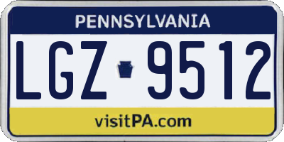PA license plate LGZ9512