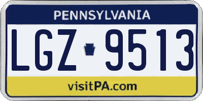 PA license plate LGZ9513