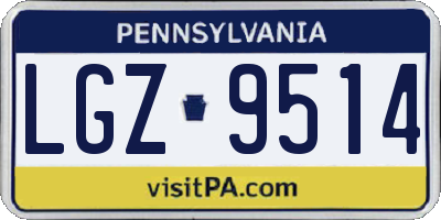 PA license plate LGZ9514