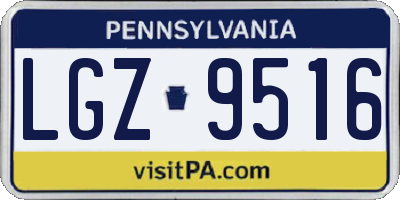 PA license plate LGZ9516
