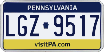 PA license plate LGZ9517