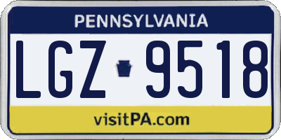 PA license plate LGZ9518