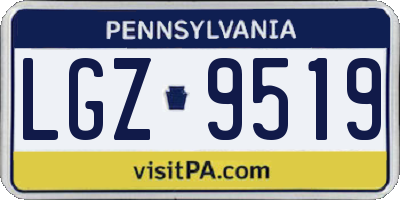 PA license plate LGZ9519