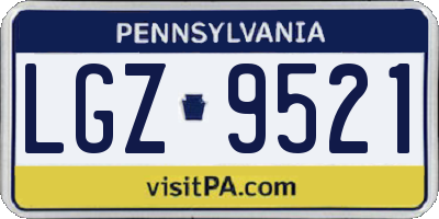 PA license plate LGZ9521