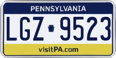 PA license plate LGZ9523