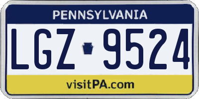 PA license plate LGZ9524