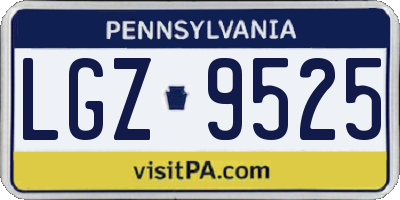 PA license plate LGZ9525