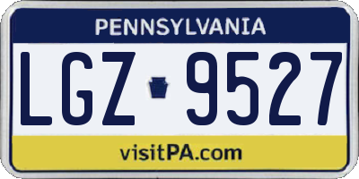 PA license plate LGZ9527