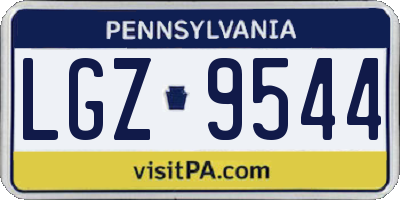 PA license plate LGZ9544