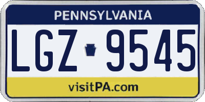 PA license plate LGZ9545
