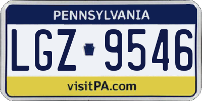 PA license plate LGZ9546