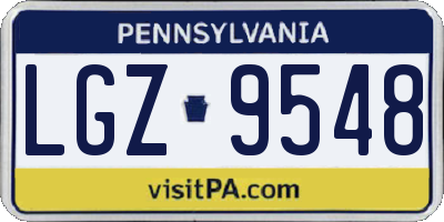 PA license plate LGZ9548
