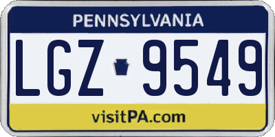PA license plate LGZ9549