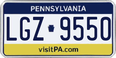 PA license plate LGZ9550