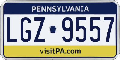 PA license plate LGZ9557
