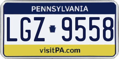 PA license plate LGZ9558