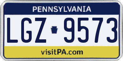 PA license plate LGZ9573