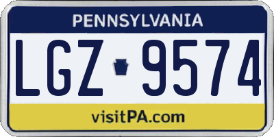 PA license plate LGZ9574