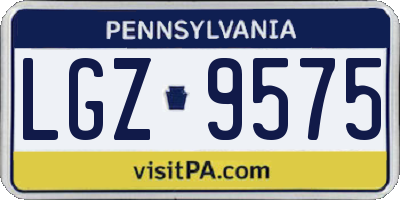 PA license plate LGZ9575