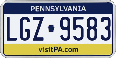PA license plate LGZ9583