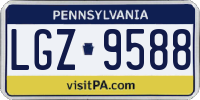PA license plate LGZ9588