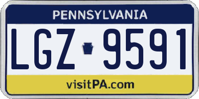 PA license plate LGZ9591