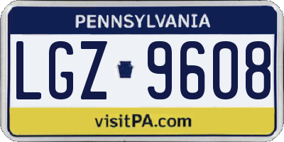 PA license plate LGZ9608